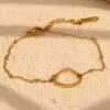 oly-ab6b22f4deb6f55b26b8ba4cd4e5a792 Wholesale PVD Coated Real Gold Plated 18K Gold Geometric 304 Stainless Steel Simple Style Waterproof Non Tarnish 304 Stainless Steel Bracelets