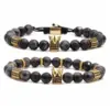 Wholesale Fashion Crown Copper Natural Stone Bracelet In Bulk