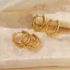 Wholesale 1 Pair Simple Style Circle Plating 304 Stainless Steel Stainless Steel Earrings