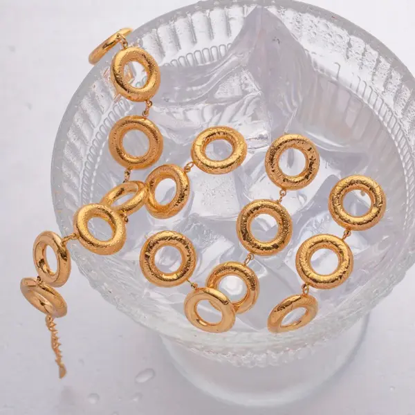 Wholesale Jewelry IG Style Simple Style Streetwear Circle 304 Stainless Steel PVD Coated Plating Bracelets Earrings