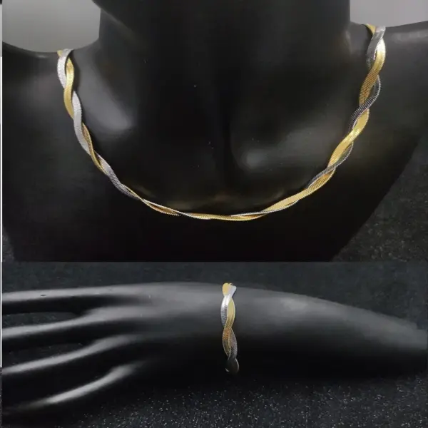 Wholesale PVD Coated 18K Gold Real Gold Plated Geometric 667 Stainless Steel Stainless Steel Simple Style Waterproof Non Tarnish 667 Stainless Steel Necklace
