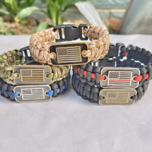 oly-ab7b9b0d7e5ee64cf5c2cb37fee0052d Wholesale Independence Day American Flag Bracelet Woven paracord Bracelet Outdoor Life Saving Bracelet Factory Direct Seconds