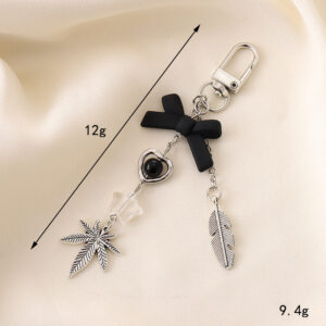 K3085 black bow + leaf hanging ornaments / Small pendant