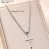 Wholesale Jewelry Hip-Hop Cross 304 Stainless Steel Pendant Necklace
