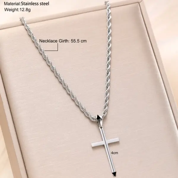 Wholesale Jewelry Hip-Hop Cross 304 Stainless Steel Pendant Necklace