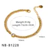 Wholesale INS Style Elegant Simple Round Oval Heart Shape 304 Stainless Steel Clasp Bracelet Pearl Zircon Bracelet Set Furnace Vacuum Electroplating 18K Women's Jewelry