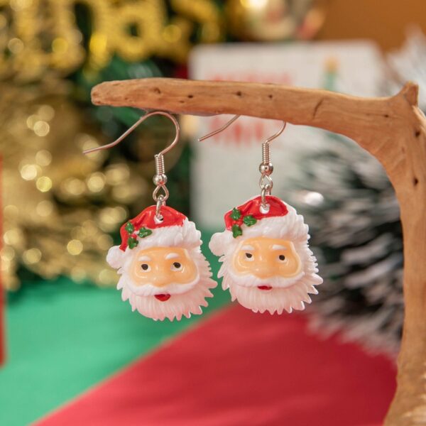 Wholesale Cute and versatile colorful Santa Claus earrings