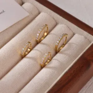 Ion Plating (IP) Real Gold Plated Round 304 Stainless Steel Simple Style Classic Style Waterproof Non Tarnish Earrings