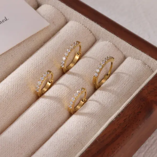 Ion Plating (IP) Real Gold Plated Round 304 Stainless Steel Simple Style Classic Style Waterproof Non Tarnish Earrings