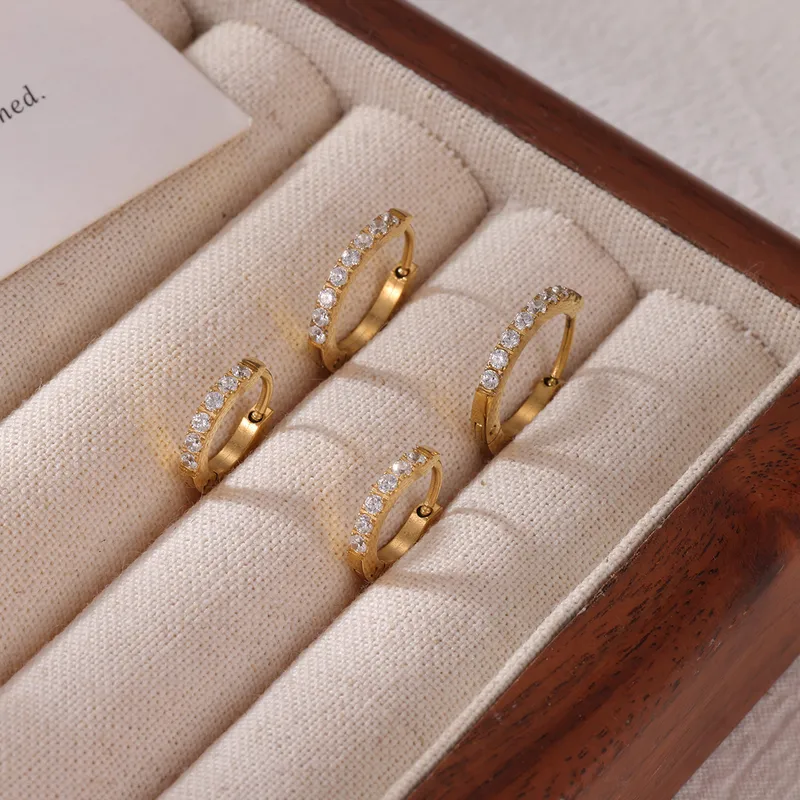 Ion Plating (IP) Real Gold Plated Round 304 Stainless Steel Simple Style Classic Style Waterproof Non Tarnish Earrings