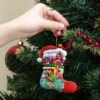 Wholesale Christmas Stocking Series Flat Holiday Pendant Keychain
