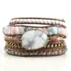 Wholesale Vacation Geometric Natural Stone Beaded Chain Bracelets In Bulk