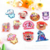 Wholesale 10pcs/pack Cute Cartoon Character Keychains Acrylic Pins Adorable DIY Accessories