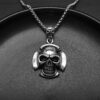 Wholesale Cross-border European and American Personality Skull Halloween Pendant Punk Hip-hop Retro Trendy Men's Cast Titanium Steel Necklace
