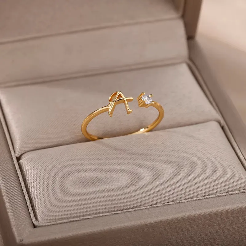 Wholesale Jewelry Simple Style Classic Style Letter Copper Plating Open Rings