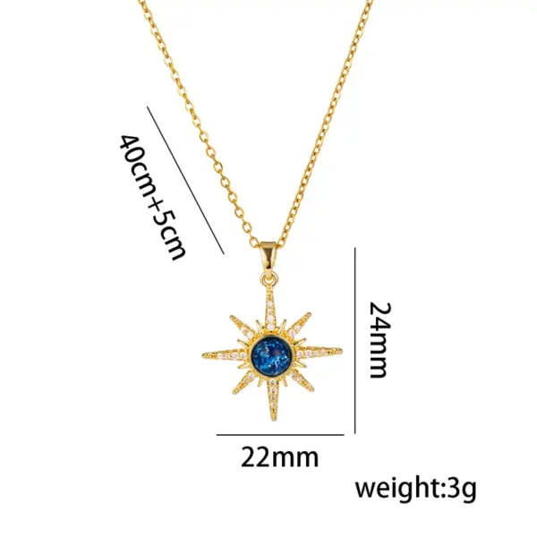 PVD Coated Real Gold Plated 18K Gold Star Moon Planet Stainless Steel Casual Simple Style Waterproof Non Tarnish Titanium Steel Pendant Necklace