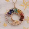Wholesale Fashion Tree Life Tree Alloy Natural Stone Natural Stone Necklace In Bulk