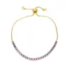 Wholesale Fashion Geometric Copper 18k Gold Plated Zircon Bracelets In Bulk