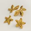 Wholesale PVD Coated Real Gold Plated 16K White Plating Leaves Flower 304 Stainless Steel Casual Modern Style Waterproof Non Tarnish Ear Studs