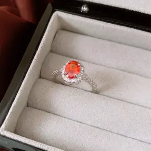 85 # Ring - Silver - Orange - Single Layer