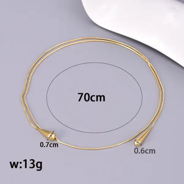 PVD Coated Real Gold Plated Heart Shape Titanium Steel Ethnic Style Waterproof Non Tarnish Titanium Steel Necklace