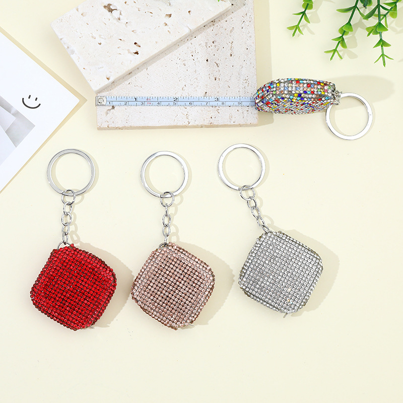 Wholesale Cross-Border Mini rtable 1m Clothes Measuring Ruler Soft Ruler Telescopic Ruler Keychain Small Tape Measure Carry Keychain
