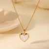 Wholesale 304 Stainless Steel Heart Shape PVD Coated 18K Real Gold Plated IG Style Princess Romantic Waterproof Non Tarnish Belcher Chain White Gold Locket Necklace