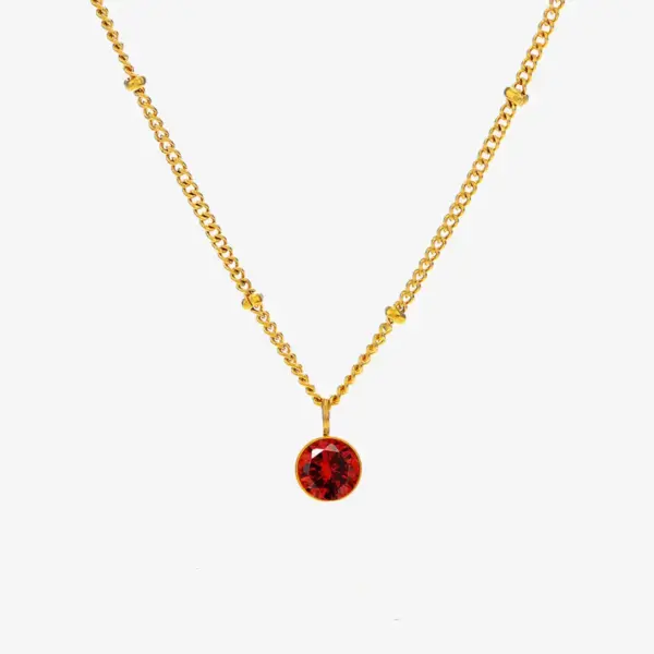 Wholesale Jewelry Lady Geometric Titanium Steel Plating Pendant Necklace Cable Chain