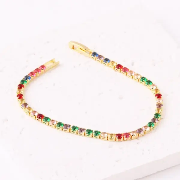 Wholesale Copper Inlay Round Zircon Copper Bracelets