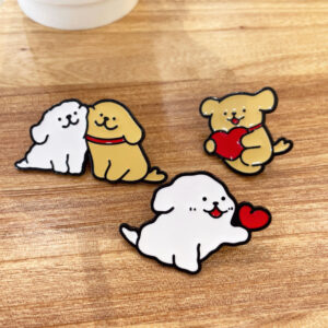 Wholesale Badge Cartoon Cute Golden Retrir Dog Maltese Ppy Brooch OLY Exclusive