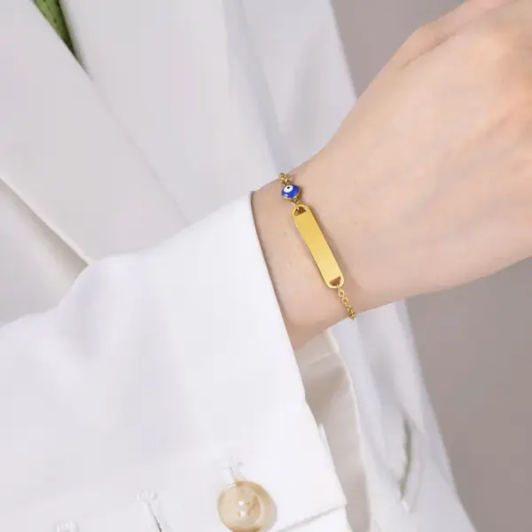 Wholesale PVD Coated Gold Plated Eye 201 Stainless Steel Streetwear Waterproof Non Tarnish 201 Stainless Steel Bracelets