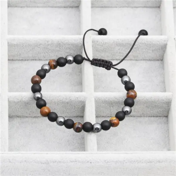 Fashion Geometric Copper Zircon Natural Stone Bracelet In Bulk