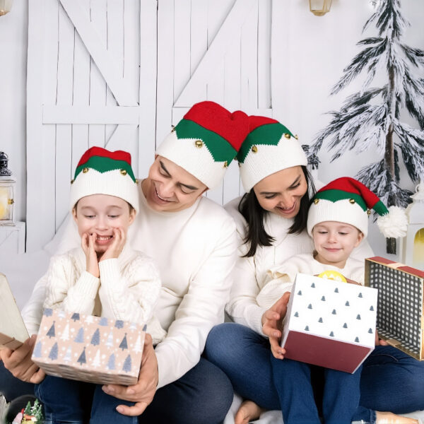 Wholesale Knitted Christmas hat with bells and pom-poms for winter