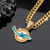 Wholesale Colorful Dolphin Pendant for Men Hip Hop Diamond Cuban Necklace