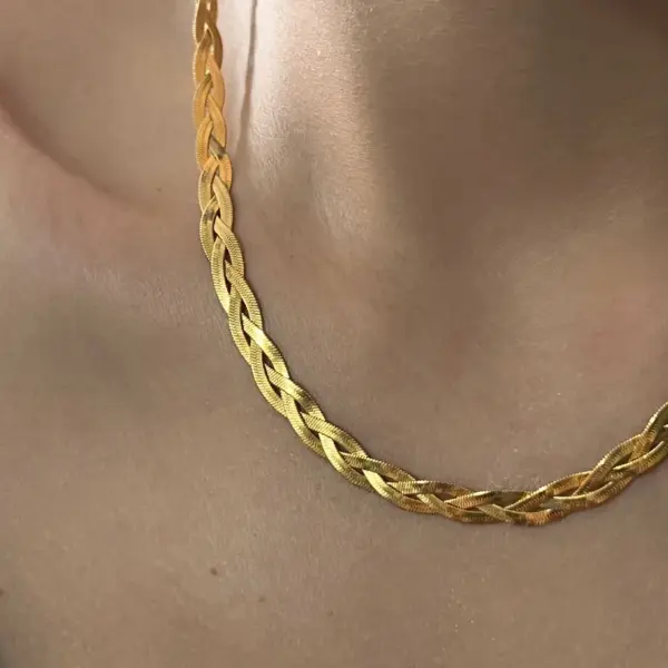 Wholesale Jewelry IG Style Simple Style Solid Color 304 Stainless Steel 18K Gold Plated Plating Stainless Steel Necklaces