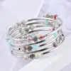 Wholesale Fashion Flower Natural Stone Beaded Layered Bracelets