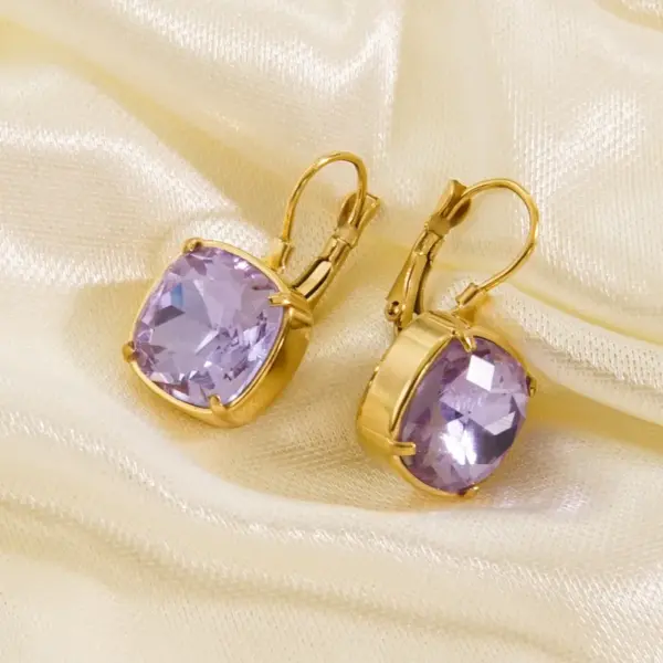 Wholesale PVD Coated 14K Gold Real Gold Plated Geometric 304 Stainless Steel Retro Roman Style Waterproof Non Tarnish Drop Earrings
