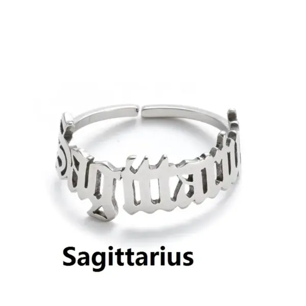 Wholesale Jewelry Retro Letter 201 Stainless Steel 18K Gold Plated Plating Open Ring