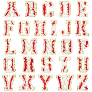 Wholesale 26 Baseball Alphabet Stickers with English Embroidery