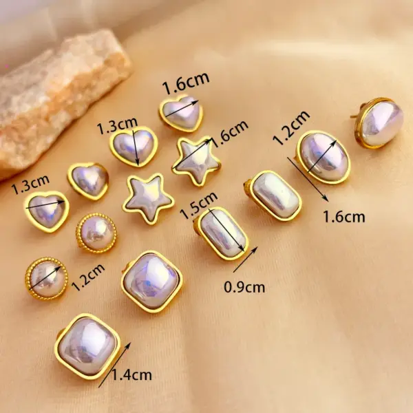 Wholesale PVD Coated Real Gold Plated 18K Gold Water Droplets Flower Shell 304 Stainless Steel IG Style Simple Style Waterproof Non Tarnish Ear Studs