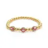 Wholesale Ig Style Devil's Eye Copper Beaded Plating Inlay Zircon 18k Gold Plated Bracelets