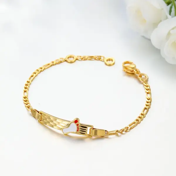 Wholesale Xuping New Drop Oil Series Geometric Square Lightweight Imitation Gold Color Children's Bracelets