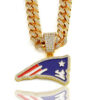 Wholesale Blue Drop Oil Team Hip Hop Pendant Full Diamond Cuban Necklace