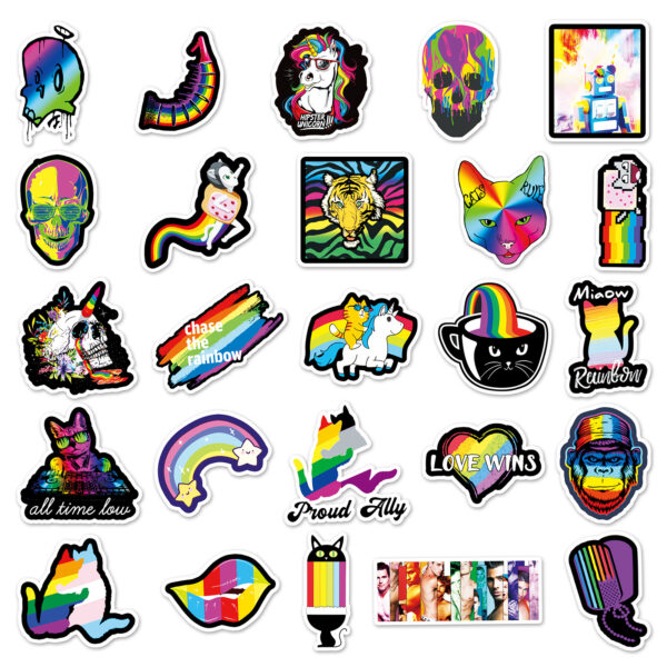 Wholesale 50 color notebook diy personality graffiti hand account scooter car motorcycle foreign trade decoration stickers