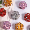 Wholesale New Halloween Metallic Rose Flower Ball Straight Hole Loose Beads DIY Mobile Phone Key Chain Jewelry Accessories