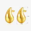 304 Stainless Steel Water Droplets PVD Coated 18K Real Gold Plated 18K Gold Classic Style Waterproof Non Tarnish Plating Ear Studs