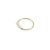 PVD Coated 18K Gold Plated Geometric Freshwater Pearl Titanium Steel Simple Style Rings