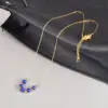 Wholesale Jewelry Vintage Style Round 304 Stainless Steel Titanium Steel Artificial Gemstones 18K Gold Plated Beaded Necklace