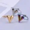 Wholesale PVD Coated Real Gold Plated Heart Shape 304 Stainless Steel Simple Style Waterproof Non Tarnish Rings