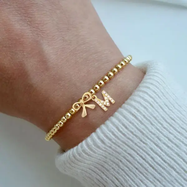 Wholesale PVD Coated Real Gold Plated Letter Bow Knot 201 Stainless Steel 304 Stainless Steel Elegant Simple Style Classic Style Waterproof Non Tarnish 201 Stainless Steel Bracelets